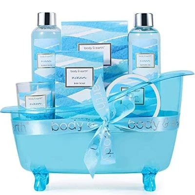 Imagen de Set de Regalo Baño con Bañera para Mujeres, 6 Piezas Spa Mujeres Fragancia Océano, Adecuado Dormitorio