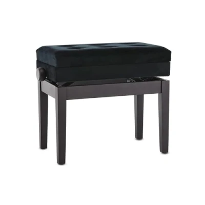 Imagen de GEWA Pianobank Deluxe Compartimento (madera maciza, carga de rotura 2 toneladas, asiento 52x30 cm, mecanismo tijera preciso, altura 48 a 57 cm), palisandro mate