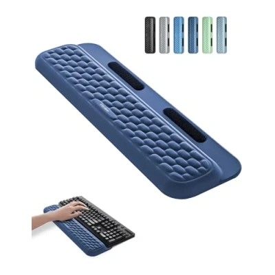Imagen de Vaydeer Almohadilla de muñeca para teclado con calcomanías, soporte completo 100% mecánico teclado, cojín espuma viscoelástica suave escritorio, computadora, oficina, trabajo, juegos en
