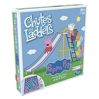 Imagen de Hasbro Gaming Chutes und Steps: Juego de Tablero impresión Cerdo Peppa para niños a Partir 3 años, 2 4 Jugadores