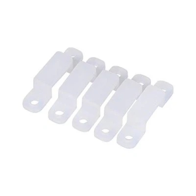 Imagen de Zerodis 100 Unidades Translucence Silicona Soporte de Montaje para LED Luces Tira, Clips Fijadores Flexibles Fijación Franja 3528 5050 1210(12mm)