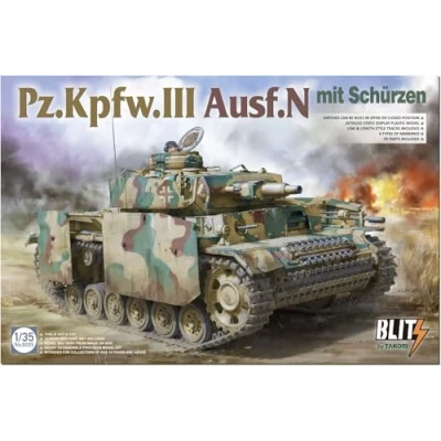Imagen de Takom 8005 _ Pz.Kpfw.III AUSF.N con Schürzen. Maqueta Tanque aleman Escala 1:35