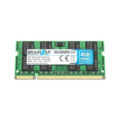 Imagen de BRAINZAP Memoria RAM DDR2 SO DIMM PC2 5300S 2Rx8 667 MHz 1,8 V CL6 para portátil