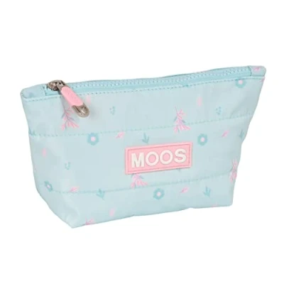Imagen de MOOS Neceser Escolar Infantil con Porta Maquillaje, Neceser, Ideal para Diferentes Edades, Cómodo y Versátil, Calidad Resistencia, 23x8x12 cm, Color Azul Turquesa