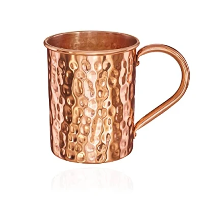 Imagen de NKlaus 11264 Vaso de cobre puro (100%), 145 g, diseño Moscú Mule, 500 ml