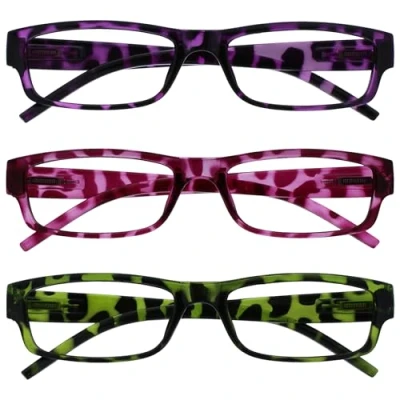 Imagen de The Reading Glasses Company La Compañía Gafas De Lectura Púrpura Rosa Verde Ligero Cómodo Lectores Valor Pack 3 Hombres Mujeres RRR32 546 +3,00