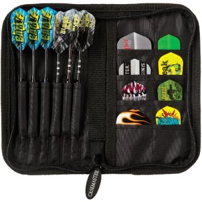 Imagen de Casemaster Estuche de Nailon Lujo para Dardos Acero y Punta Suave, Capacidad 6 Cuenta con 8 Bolsillos Accesorios como vuelos, Ejes Puntas