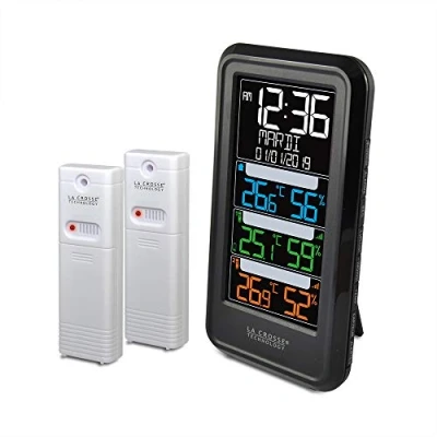 Imagen de La Crosse Technology WS6813 Station de Température Avec 2 capteurs Thermo/hygro et LCD coloré