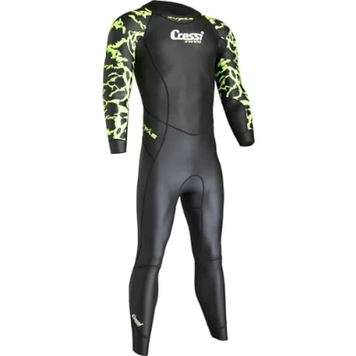 Imagen de Cressi Kuwae Man Monopiece Swimsuit 2mm Traje de baño, Men&#039;s, Negro/Verde 2 mm, XS