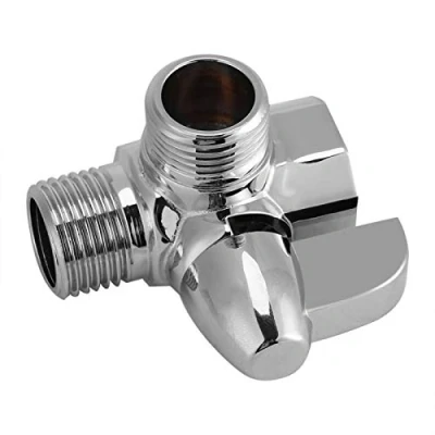 Imagen de Duokon Desviador de Ducha Tres vías, latón Cromado 3 vías G 1/2 &quot;Válvula adaptadora en Forma T para Adaptador montado Brazo