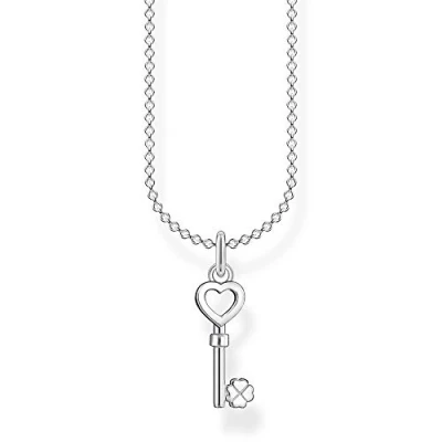 Imagen de THOMAS SABO Collar para mujer con forma de llave y corazón, plata ley 925, longitud 38 45 cm
