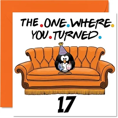 Imagen de Stuff4 Divertidas tarjetas de cumpleaños número 17 para niños y niñas, The One Where Divertida tarjeta hijo, hija, hermano, hermana, nieto, nieta, sobrina, sobrino,