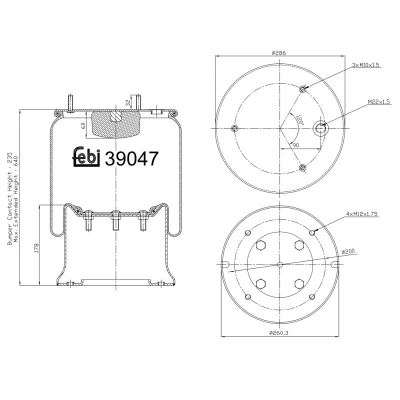 Imagen de FEBI BILSTEIN 39047 Fuelle, suspensión neumática