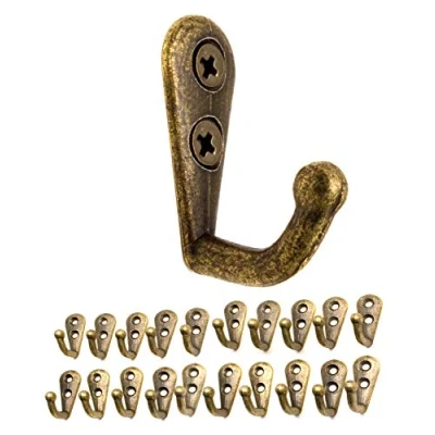 Imagen de Fuxxer® Juego de 20 ganchos para colgar cuadros antiguos, hierro, diseño bronce, unidades