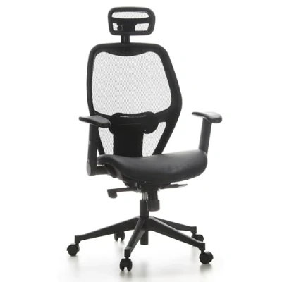 Imagen de hjh OFFICE 657663 Silla de Oficina Porto MAX High Tela Negro, giatoria, Apoya Cabeza Ajustable, Respaldo con Soporte Lumbar