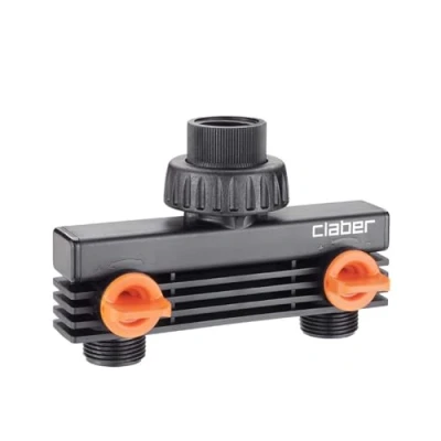Imagen de Claber D85890000 Toma de 2 vias con Rosca 3/4&quot; Macho