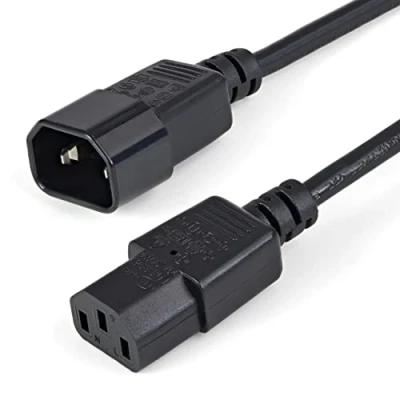 Imagen de StarTech.com Cable de 1m Extensión Alimentación, C14 a C13, 10A 125V, 18AWG, Alargador Corriente Ordenador, IEC 320 para Fuente UL (PXT1001M)