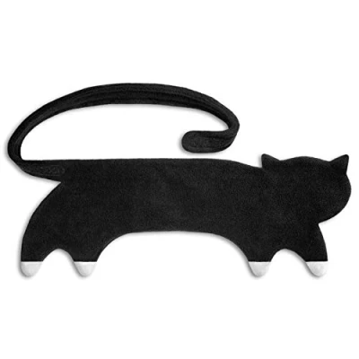 Imagen de SACO TÉRMICO Leschi de semillas para microondas/para dolores lumbares y espalda/Animal: Gata Coco, negro