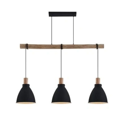 Imagen de lámpara colgante &#039;Trebale&#039; en Negro hecho de Metal e.o. para Salón &amp; Comedor (3 llamas, E27) Lindby colgante, lámpara, techo,