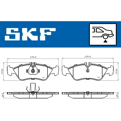 Imagen de SKF VKBP 90362 Juego de pastillas freno preparado para indicador desgaste MERCEDES BENZ: Sprinter 2 T Furgón