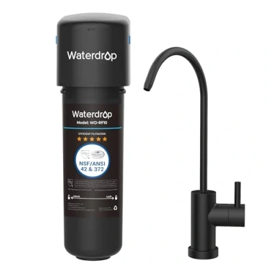 Imagen de Waterdrop 10UB B Filtro de Agua Bajo Fregadero con Grifo Negro Mate, Certificado NSF/ANSI 42, 30.000 Litros Sistema Filtrado Agua, Reduce 99,99% el Plomo, Cloro, Mal Sabor
