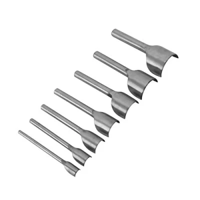 Imagen de Deror 7 Piezas Herramientas de artesanía Cuero Bricolaje semicirculares en Forma Arco Cortador Extremo Correa perforación semicírculo (10 40 mm)