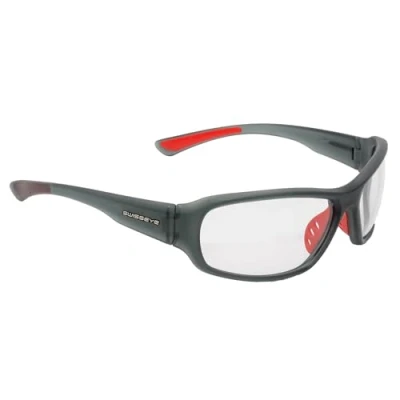 Imagen de SWISSEYE Freeride Gafas deportivas (protección 100% UVA, UVB y UVC, zona nasal extremos de las patillas goma, material TR90, incluye funda microfibra), color gris mate rojo