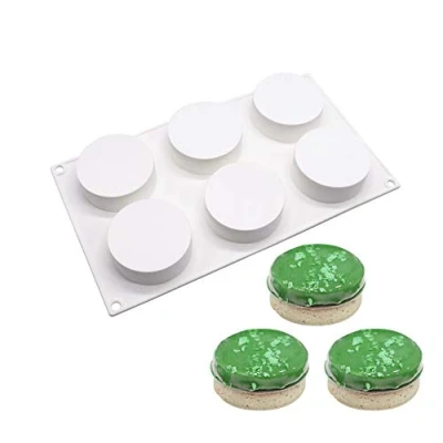 Imagen de enduo Molde de Silicona para Hornear 3D Pasteles DIY, 6 Agujeros Cilindro