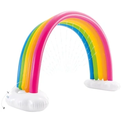 Imagen de Intex 56597NP arcoíris Hinchable Gigante, pulverizador, 300x109x180 cm, aspersor Agua niños, Inflable Juego Aire Libre, hinchables