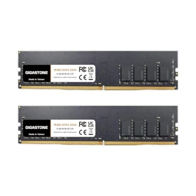 Imagen de 【DDR4 RAM】 Gigastone RAM Escritorio 32GB (2x16GB) DDR4 2666MHz PC4 21300 CL19 1.2V 288 Pin sin búfer ECC UDIMM para PC Computadora Módulo (ÚNICAMENTE Escritori)