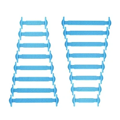 Imagen de RECKNEY Cordones elásticos de silicona que no se atan, para zapatillas, niños o adultos(Azul Celeste)
