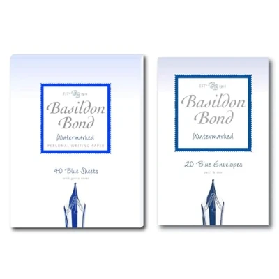 Imagen de Basildon Bond Folios (n.º 2, con soporte y sobres), color azul