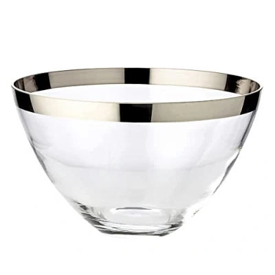 Imagen de EDZARD Bol/Tazón Holly, forma redonda, diámetro 30 cm, cristal soplado con borde de platino