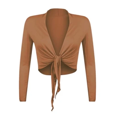 Imagen de Gloop Bolero, Belle, élégante Veste pour Femme, qualche Longue, noeud café, M