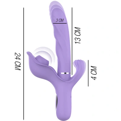 Imagen de Intense Billie Multifunction Rechargeable Vibrator Suction &amp; PULSING Purple