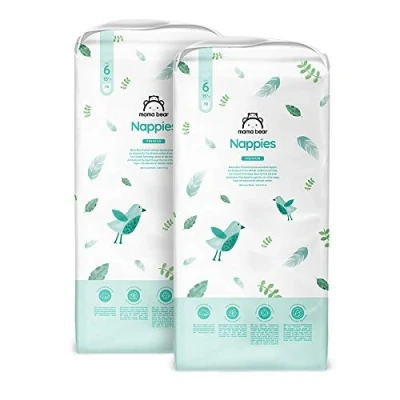 Imagen de Marca Amazon Mama Bear pañales premium, Talla 6 (a partir de 15 kg), Blanco, 140 Unidad, 2 Paquetes 70
