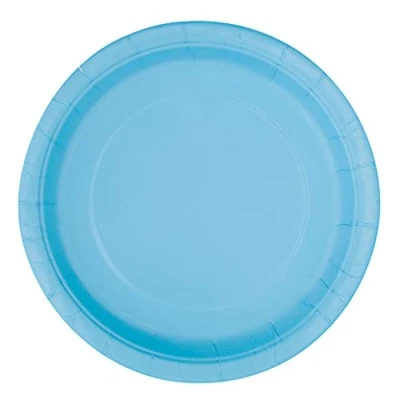 Imagen de Unique Platos de Papel Ecológicos 23 cm Azul Claro Paquete, Color light blue, 16 unidades (30899EU)