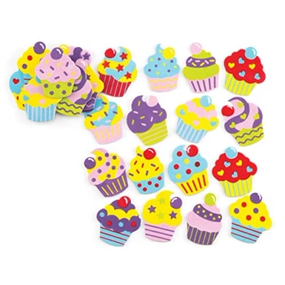 Imagen de Baker Ross Pegatinas de espuma en forma pastel, perfectas para manualidades y decoraciones infantiles creativas (pack 120)