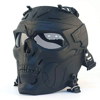 Imagen de WISEONUS Airsoft máscara táctica de cráneo Cara Completa Lente ahumada para Caza, Paintball CS Wargame Halloween