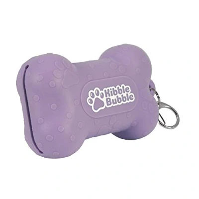 Imagen de Kibble Bubble Bolsa de golosinas para perros,Bolsa entrenamiento pequeña silicona,Bolsa portátil impermeable al aire libre bocadillos mascotas, hueso púrpura