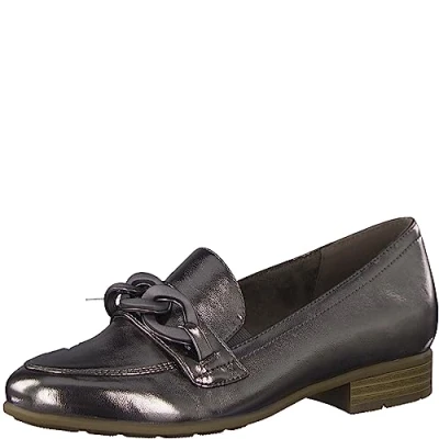 Imagen de Jana Softline 8 24260 41 Komfortable Mehrweite Bequemschuh Damenschuh mit Kette Flach Modisch Alltagsschuhe Business, Mocasín Mujer, Plata, 37 EU Ancho