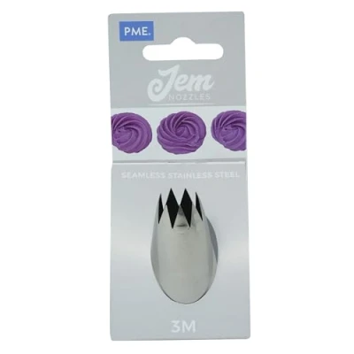 Imagen de JEM NZ3M Número 3M Open Star Savoy Boquilla Punta, Acero Inoxidable, Plateado