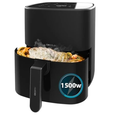 Imagen de Cecotec Freidora de Aire 5,5 L Cecofry Fantastik 5500. 1500 W, Tecnología PerfectCook, Dietética y Digital, Táctil, Regulable 80 200ºC, 9 Modos, Temporizador 60 min, Protección Sobrecalentamiento