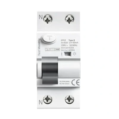 Imagen de AMEHRU GYL9 B Tipo RCCB disyuntor de Corriente Residual DC ELCB 2P 4P 40A 63A 30mA 100mA 300mA RCD Fuga 6KA(2 Pole,40A 30mA)