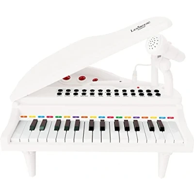 Imagen de Lexibook K731 Primer Piano para niños, Teclas de iluminación, Modo Aprendizaje, 29 x 31 cm, Ajuste Tempo y Volumen, 3+, Blanco, Color