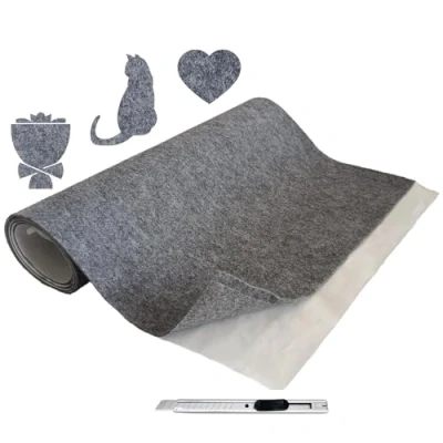 Imagen de MEIRRAI Fieltro Adhesivo Muebles, 15.75 in x 78.74 in, en Rollo, Antideslizante, Protector de Patas Sillas, Corte Libre, Gris