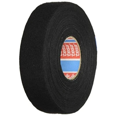 Imagen de tesa 51608 Cinta aislante de algodón, color negro, 25 mm x m