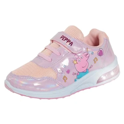 Imagen de Peppa Pig Zapatillas deportivas con luces intermitentes para niñas, color rosa, blanco, 25 EU