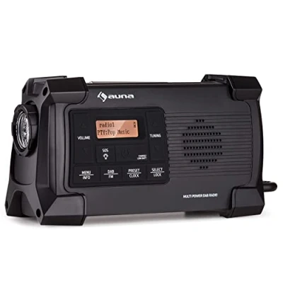 Imagen de Auna Radio Portatil Pequeña Dab, FM/Dab/Dab+, con Bluetooth, Altavoz Estéreo AUX Potencia Pantalla LCD, 1W, Entrada Auriculares,Transistores Digital USB y Alarma