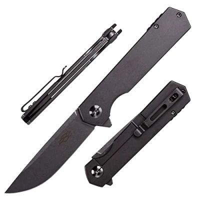 Imagen de Firebird GANZO FH13 SS cuchillo plegable de bolsillo D2, hoja acero inoxidable, mango con clip para acampar al aire libre, pesca, caza, EDC (Color Titan)